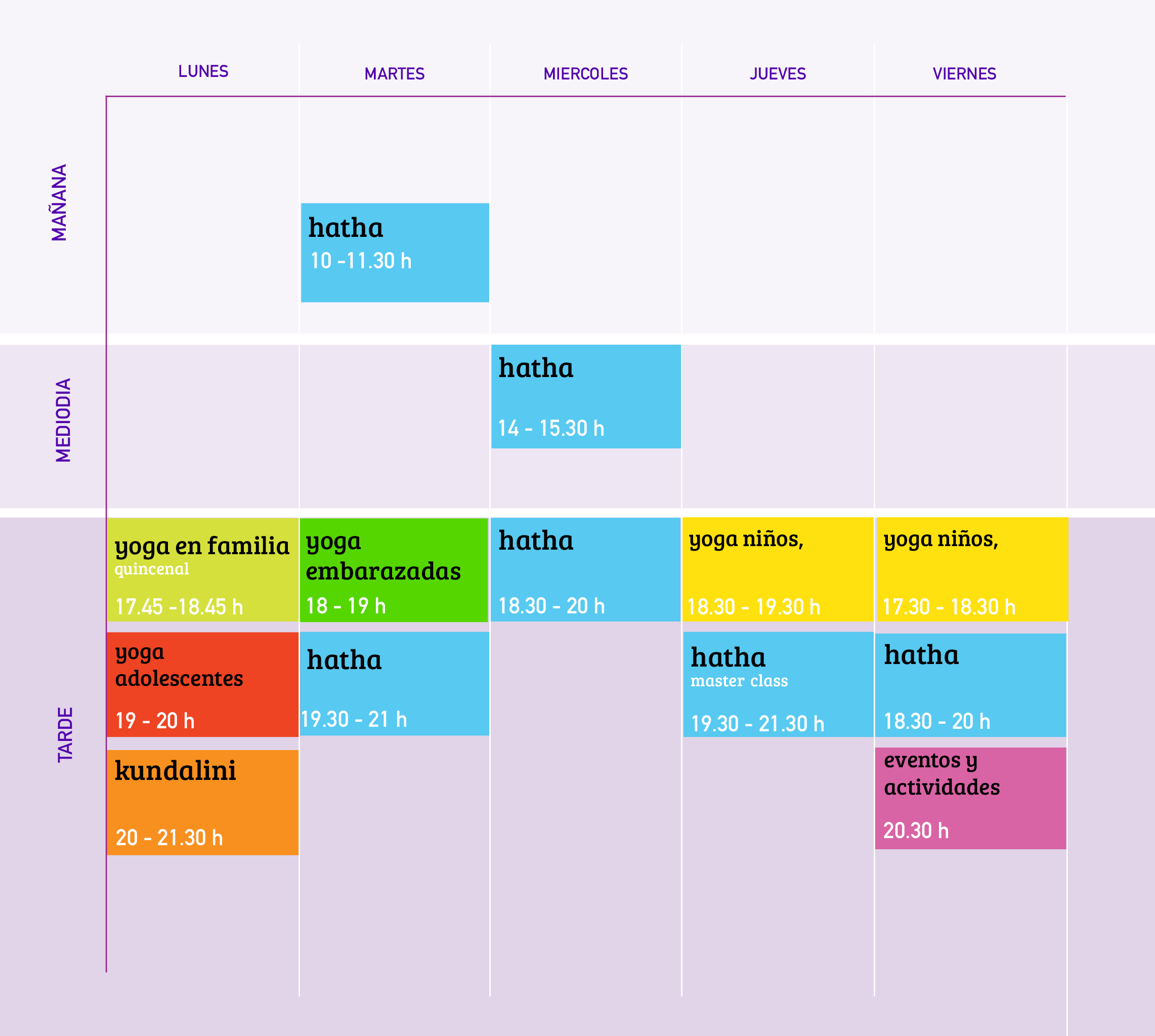 horario kaivalia nuevo